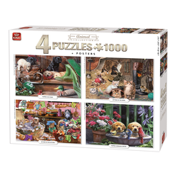 King - Puzzle Zbirka životinja 4x1000 - 1 000 dijelova