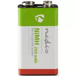 NEDIS BANM9HF91B, Punjiva NiMH baterija E-Block 8,4 V DC, 250 mAh, 1 pakovanja, 6LR61