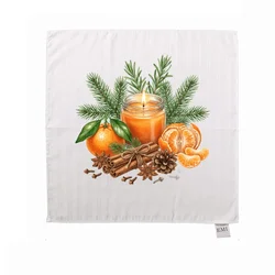 Damast prt Winter Mandarin 40x40 cm EMI