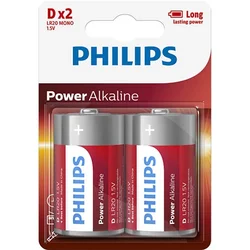 Philips LR20P2B/10 - 2 komada alkalne baterije veličine D, POWER ALKALINE, 1,5 V, 14500 mAh