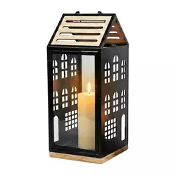 Dekorativna lanterna HOME 47,5 cm crna/bež