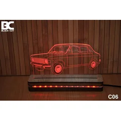 Black Cut 3D Lampa jednobojna - Zastava 101 ( C06 )
