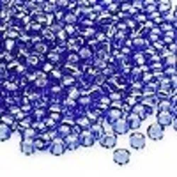 Kašaste perle (seed beads) 4 mm providna sa srebrnom linijom srednje plava