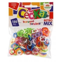 Céčka farebné 150 ks retro mix plast v sáčku