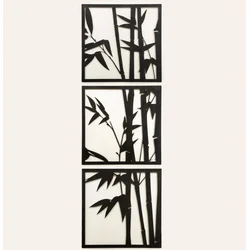 Wallity APT041MS Zidna dekoracija Bamboo, 45x45cm, 3 komada, Crna