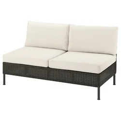 VITTSKÄR Sofa dvosed, napolju plastični ratan tamnosivi/Frösön/Duvholmen bež