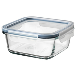 IKEA 365+ Posuda za hranu s poklopcem, kvadrat staklo/plastika, 600 ml
