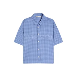 Bershka Srajca  golobje modra / bela