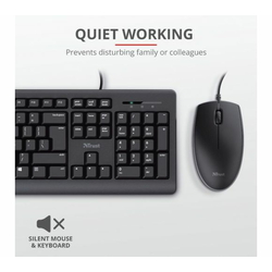 TRUST - Tastatura+miš TRUST Primo žični set/US/crna