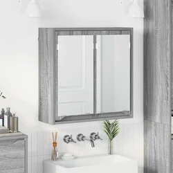 Kupaonski ormar s ogledalom Zidne Siva Sonoma 60 x 20 x 60 cm