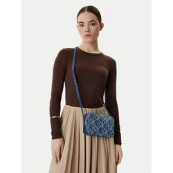 Ročna torba Calvin Klein Emblem Aop Denim Camera Bag LV04F3430G Modra