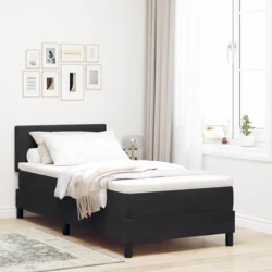 LED Box Spring Krevet s LED trakama Crna 90 x 190 cm Baršun