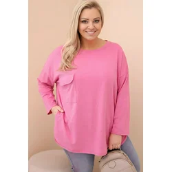 Bluza za večje postave z žepom