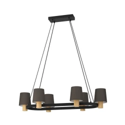 EGLO Edale Visilica, E27, 6x40W, IP20, Crna-braon