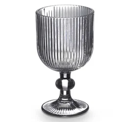 VIVALTO 370 ml rebrasti sivi kozarec za vino