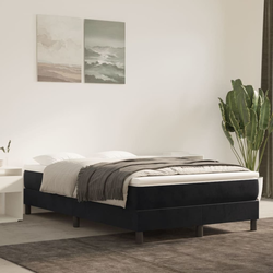 Vidaxl Box spring postelja z vzmetnico črna 120x200 cm žamet
