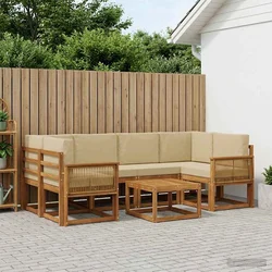 Set vanjskih sofa 7 pcs Prirodna i bež Poliester