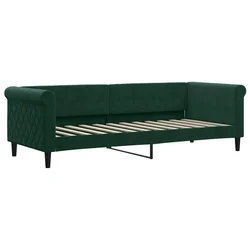Vidaxl Raztegljiva postelja temno zelena 80x200 cm žamet
