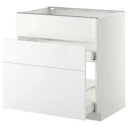 METOD / MAXIMERA Pod.ormarić sudop. i 3front/2fioke, bela/Ringhult bela, 80x60 cm