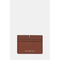 Usnjen etui za kartice Tommy Hilfiger rjava barva, AM0AM13972