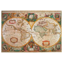 Clementoni - Puzzle Compact Mappa Antica - 1 000 kosov