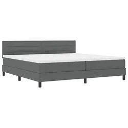 Vidaxl Postelja z vzmetnico z vzmetnico Temno siva 200 x 200 cm blago