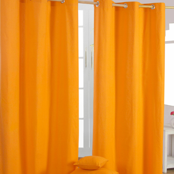 HOMESCAPES Homescapes Navadne oranžne bombažne zavese Eyelet 117x137 cm, (20749566)