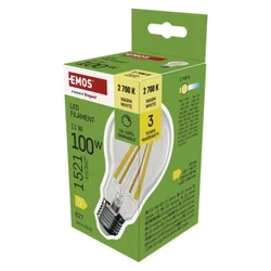 Emos zfd62d Led sijalica filament a60 dimabilna 11w(100w) 1521lm e27 ww ( 3823 )