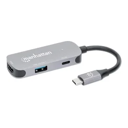 Manhattan USB-C to HDMI (4K@30Hz) 3-in-1 Docking with Power 130707