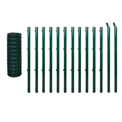 Vidaxl Evro ograja iz jekla 25x1,2 m zelena