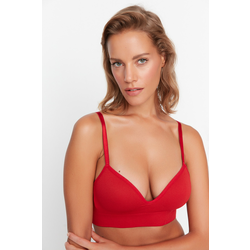 Trendyol Red Seamless/Seamless Rope Strap Covered Knitted Bra