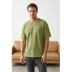 Trendyol Muška majica Tmnss25Ts00129, Zelena
