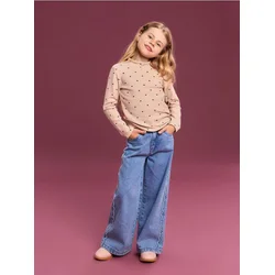 Sinsay - Wide leg džins pantalone s dekorativnim vezom - plava