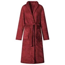 Bade mantil bez kapuljače Bordeaux Crvena xl Flanel