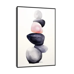 Canvas Slika na platnu Kamenčići II, 60x90 cm, Sa ramom, Crna