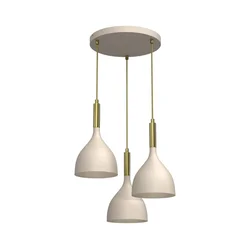 Luster na sajli NOAK 3xE27/15W/230V bež/zlatna
