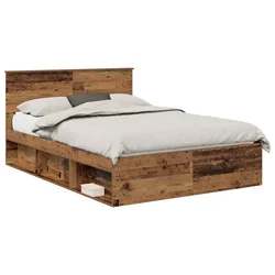 Vidaxl Konstrukcija postelje Star les 150 x 200 cm Konstruiran les