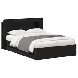 Okvir kreveta s pohranom Crna 150 x 200 cm Konstruirano drvo
