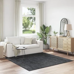 Protuklizni Shaggy Tepih Tamno siva 200 x 200 cm PP