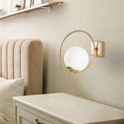 Opviq Zidna lampa Dolunay-3912, 15x31x28cm, IP20, Zlatno-bela boje