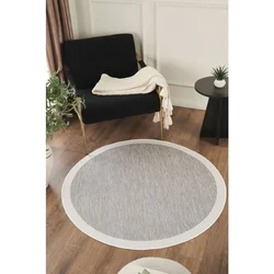 Conceptum Hypnose okrugli tepih Sisalux 3087, prečnik 200 cm, siva / bela