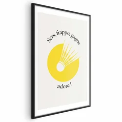 shumee Plakat - Badmintonska žogica na ozadju rumenega sonca