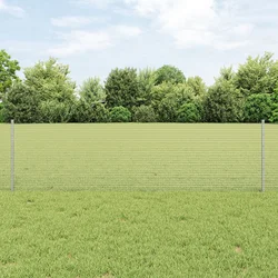 Zavarena žičana ograda s postom 10 x 0,6 m Srebrna Mreža