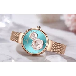 Naviforce 5013 rose gold - blue ženski sat sa metalnom narukvicom