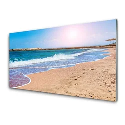 tulup.si Steklena slika Ocean beach landscape 100x50 cm 2 obešalnika