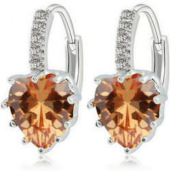 Naušnice Silver Heart - Žuta KP1558