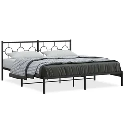 Vidaxl Kovinski posteljni okvir z vzglavjem črn 183x213 cm