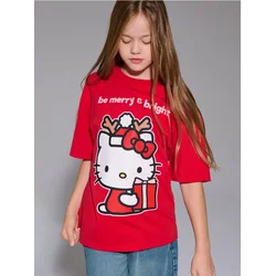Sinsay - Pamučna majica sa printom Hello Kitty - crvena