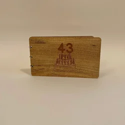 Drvena čestitka 43. rođendan, 19x16cm