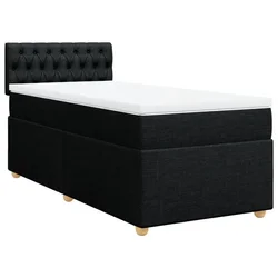 Vidaxl Box spring postelja z vzmetnico črna 80x200 cm blago